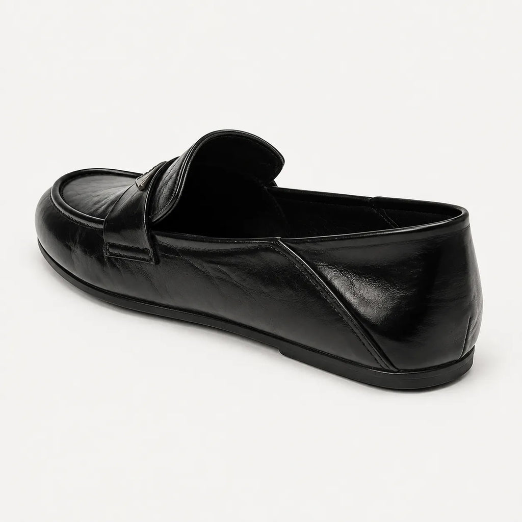 Mocassins Femme Noir Souple Slip-On