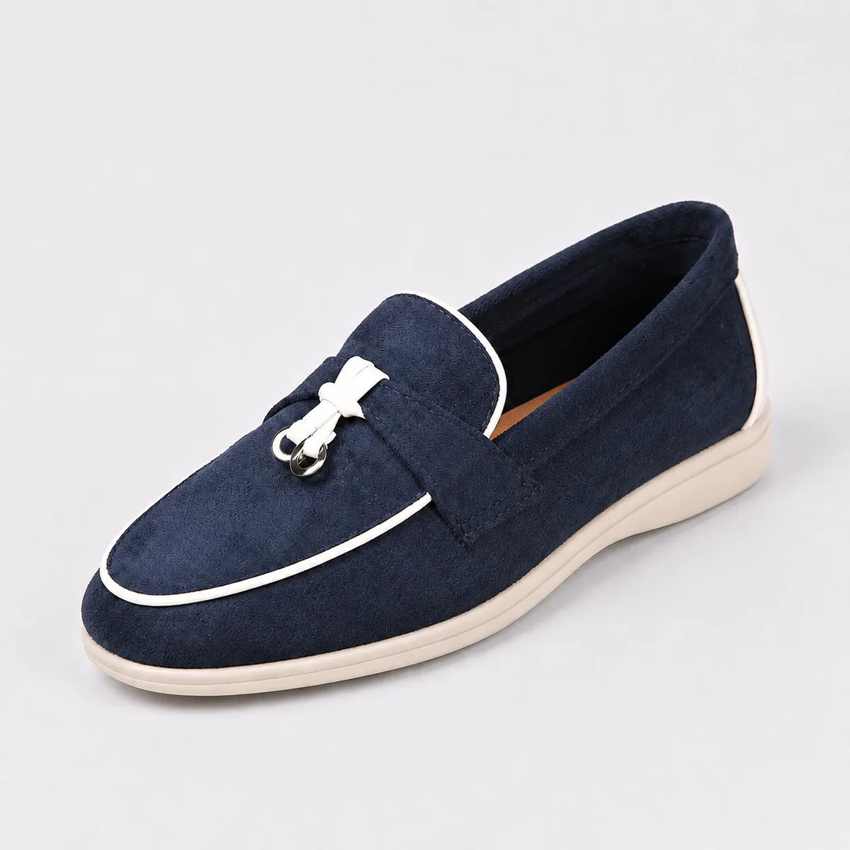 Mocassins Femme Daim Nœud Antidérapant