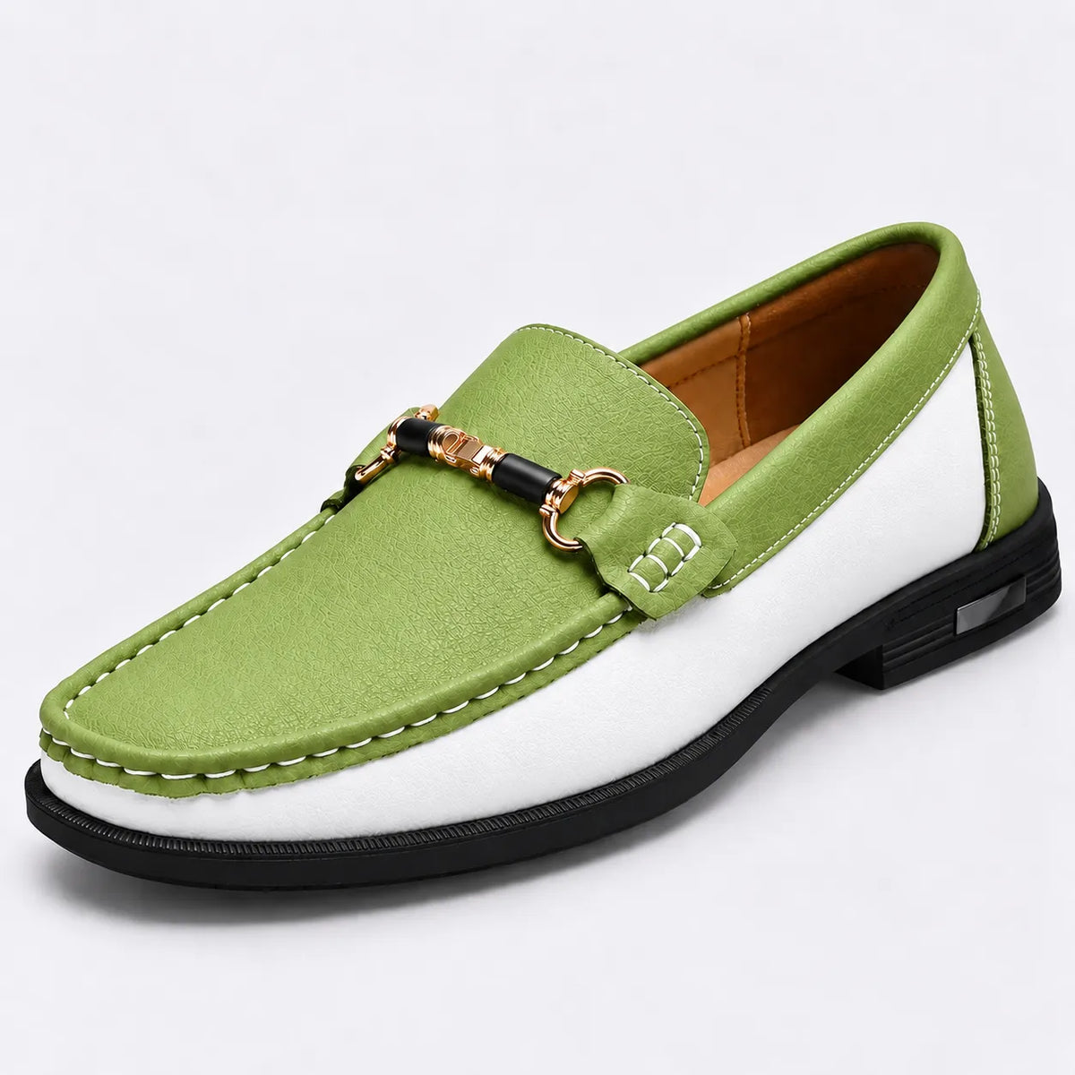 Mocassins Homme Cuir Boucle Métal Luxe