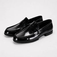 Mocassins Homme Cuir Verni Italien
