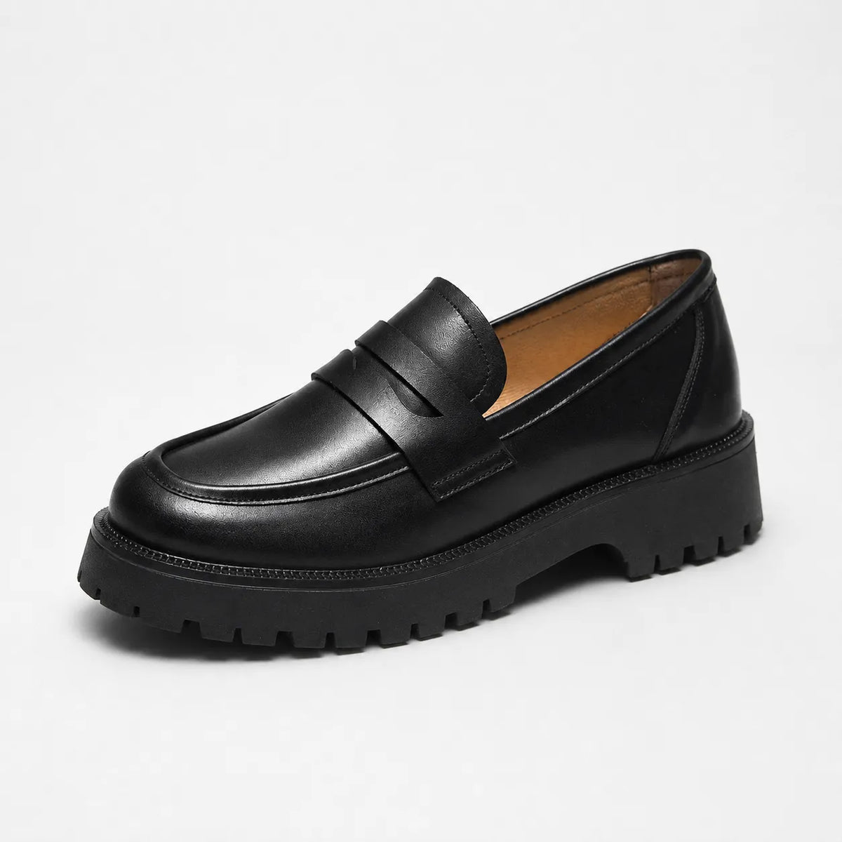 Mocassins Femme Semelle Épaisse Cuir Véritable