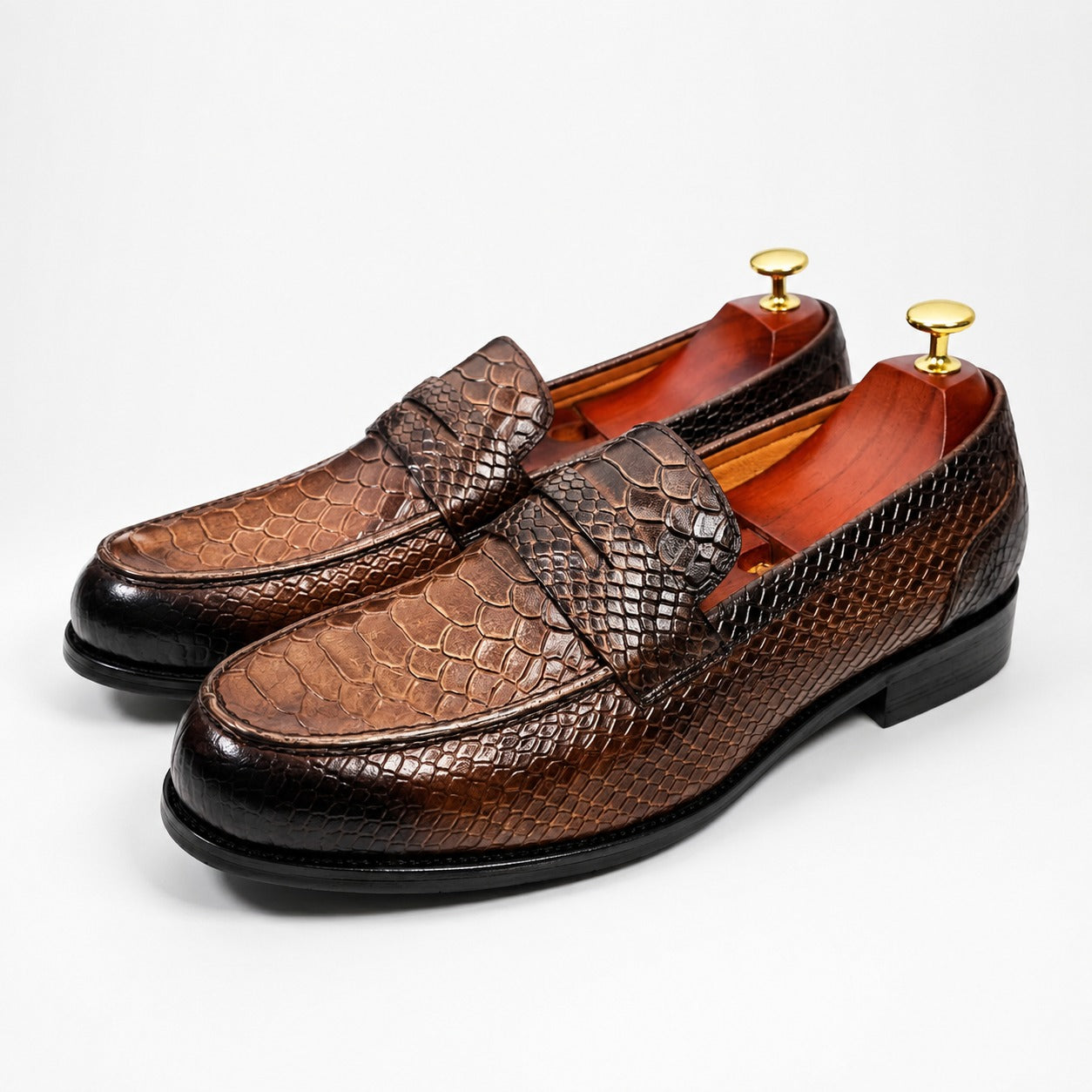 Mocassins Homme Cuir Serpent Luxe