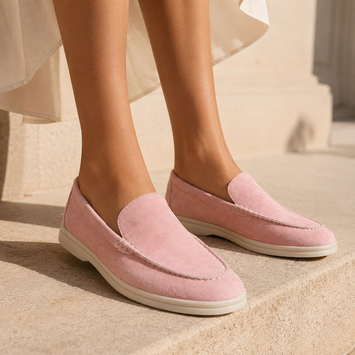 Mocassins Femme Cuir Rétro Classique