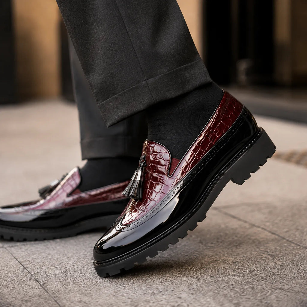 Mocassins Homme Cuir Croco