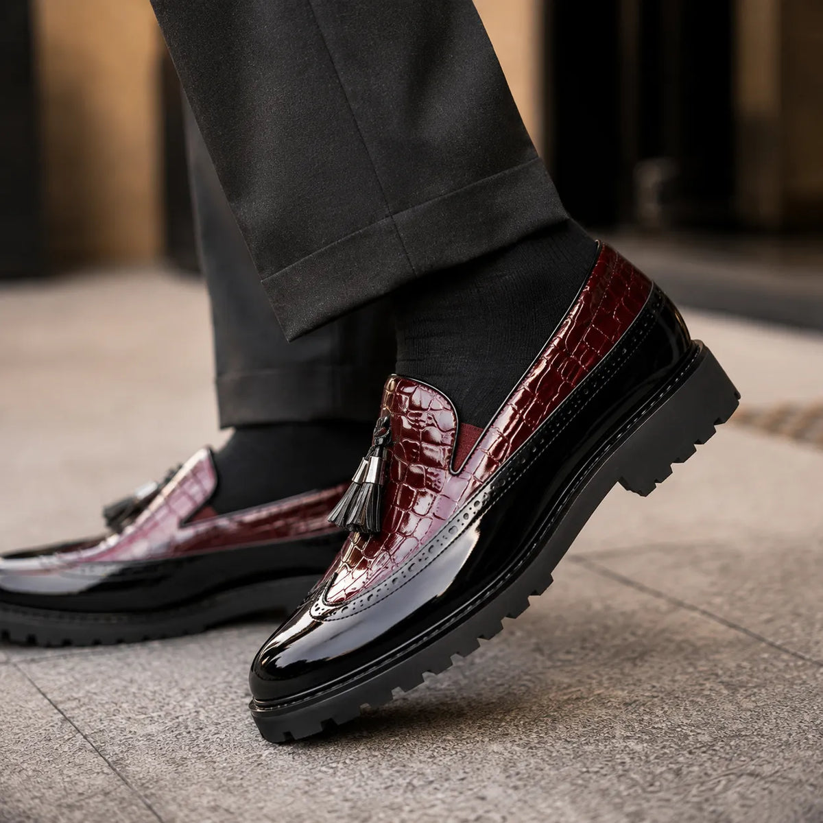 Mocassins Homme Cuir Croco