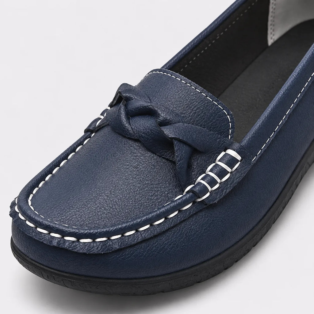 Mocassins Femme Cuir Slip-On Confort