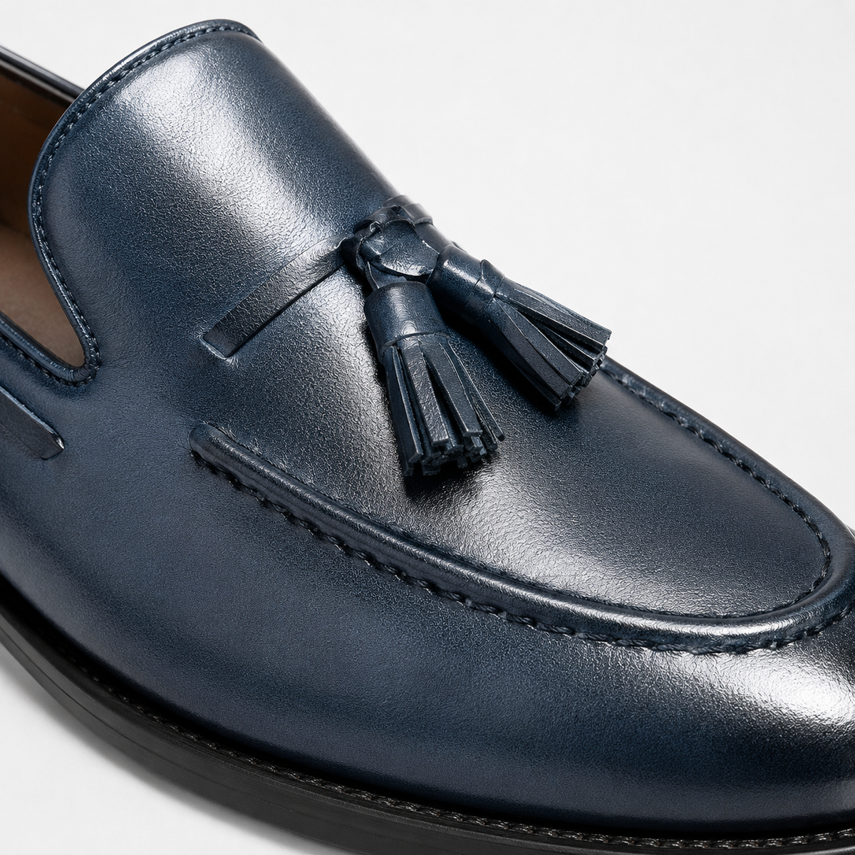 Mocassins Homme Bleu Style Américain