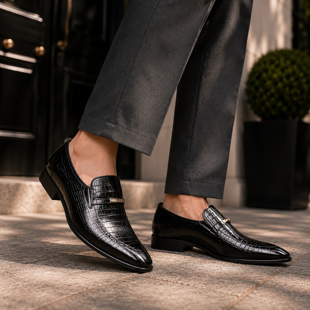 Mocassins Homme Cuir Croco