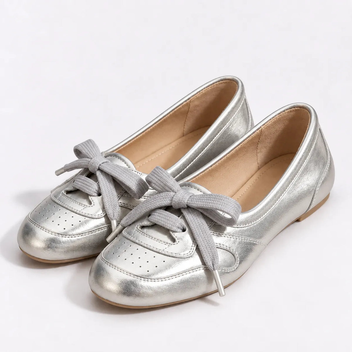 Ballerines Femme Lacets Nœud Confort