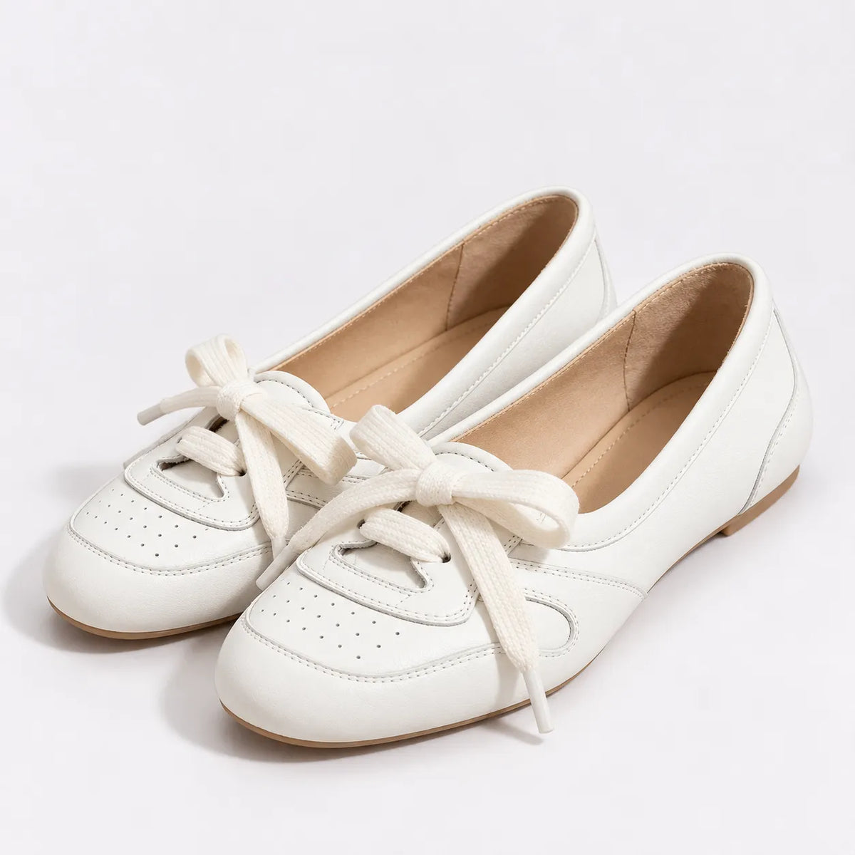 Ballerines Femme Lacets Nœud Confort