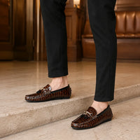 Mocassins Homme Croco Pampilles Luxe
