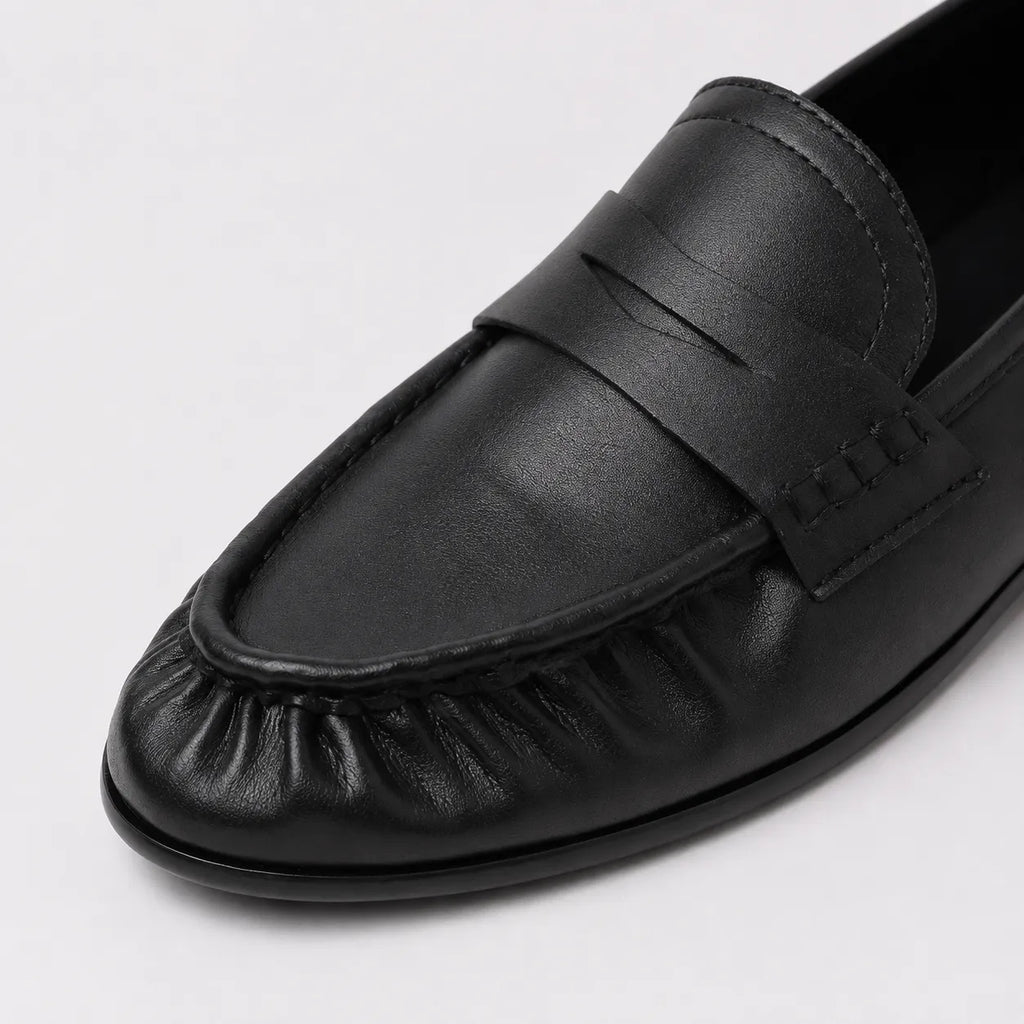 Mocassins Femme Cuir Plissé Luxe