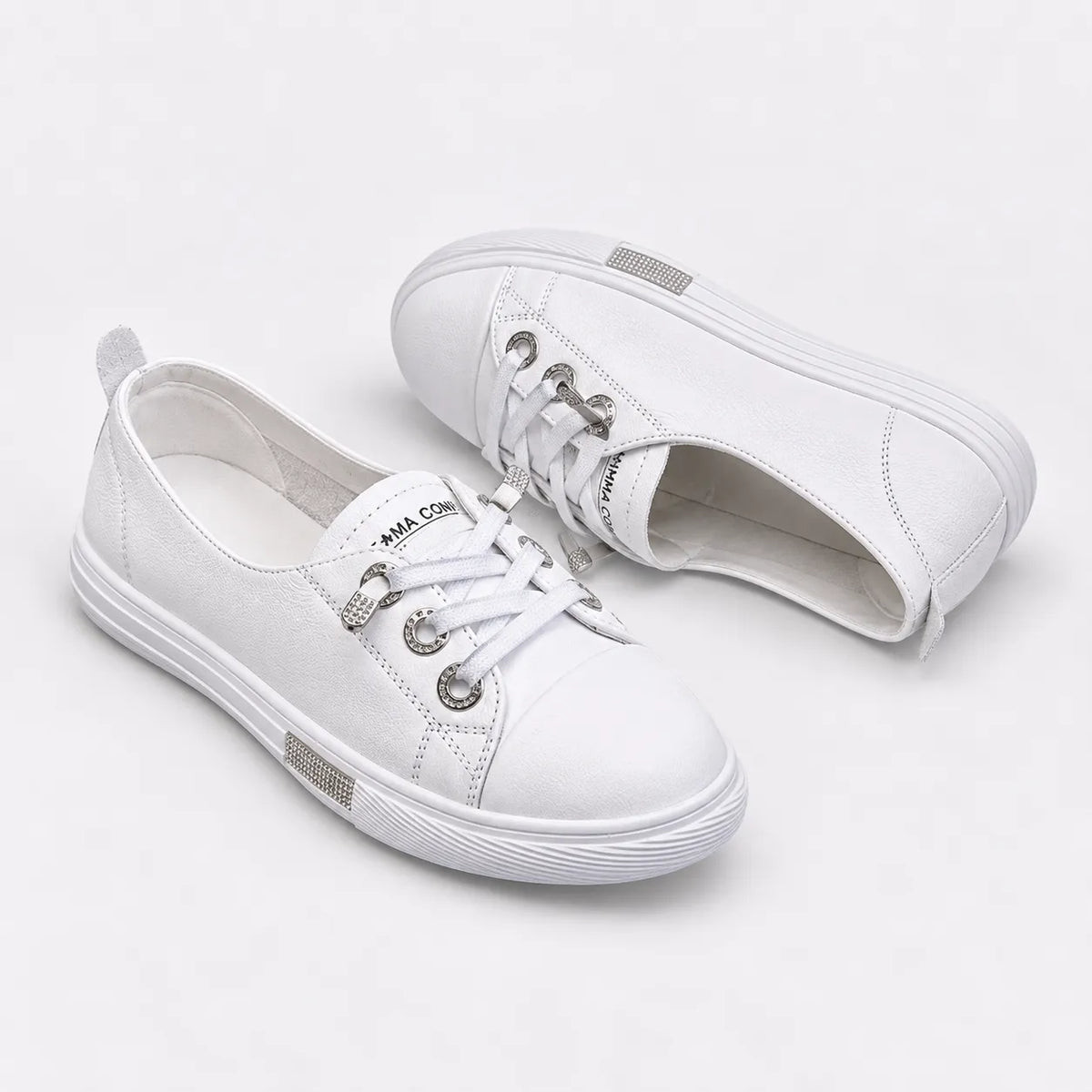 Baskets Femme Cuir Blanc Antidérapant