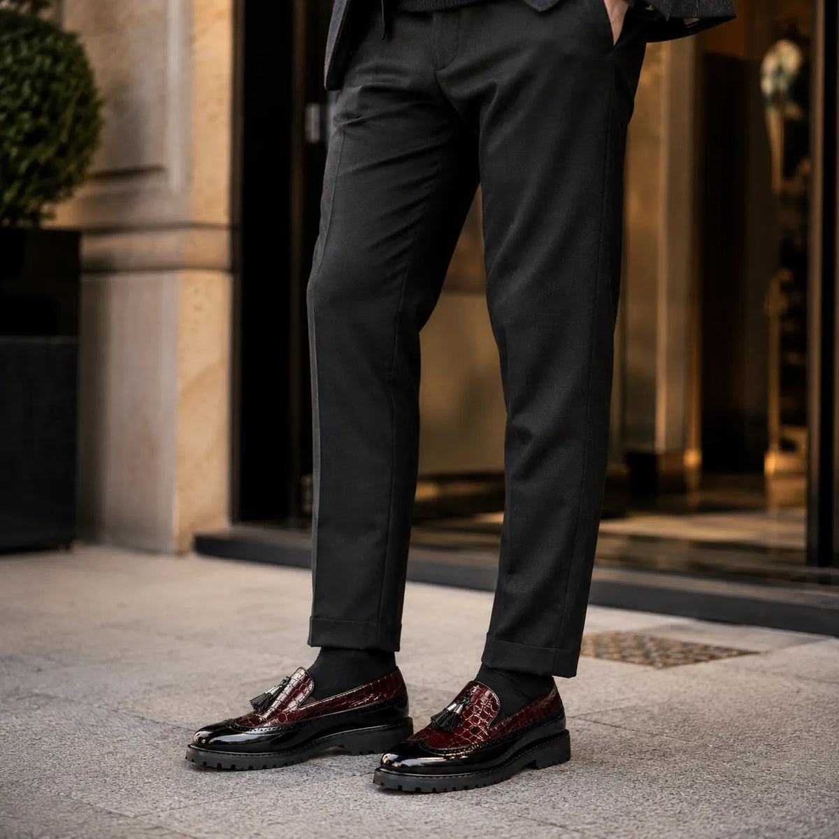 Mocassins Homme Cuir Croco