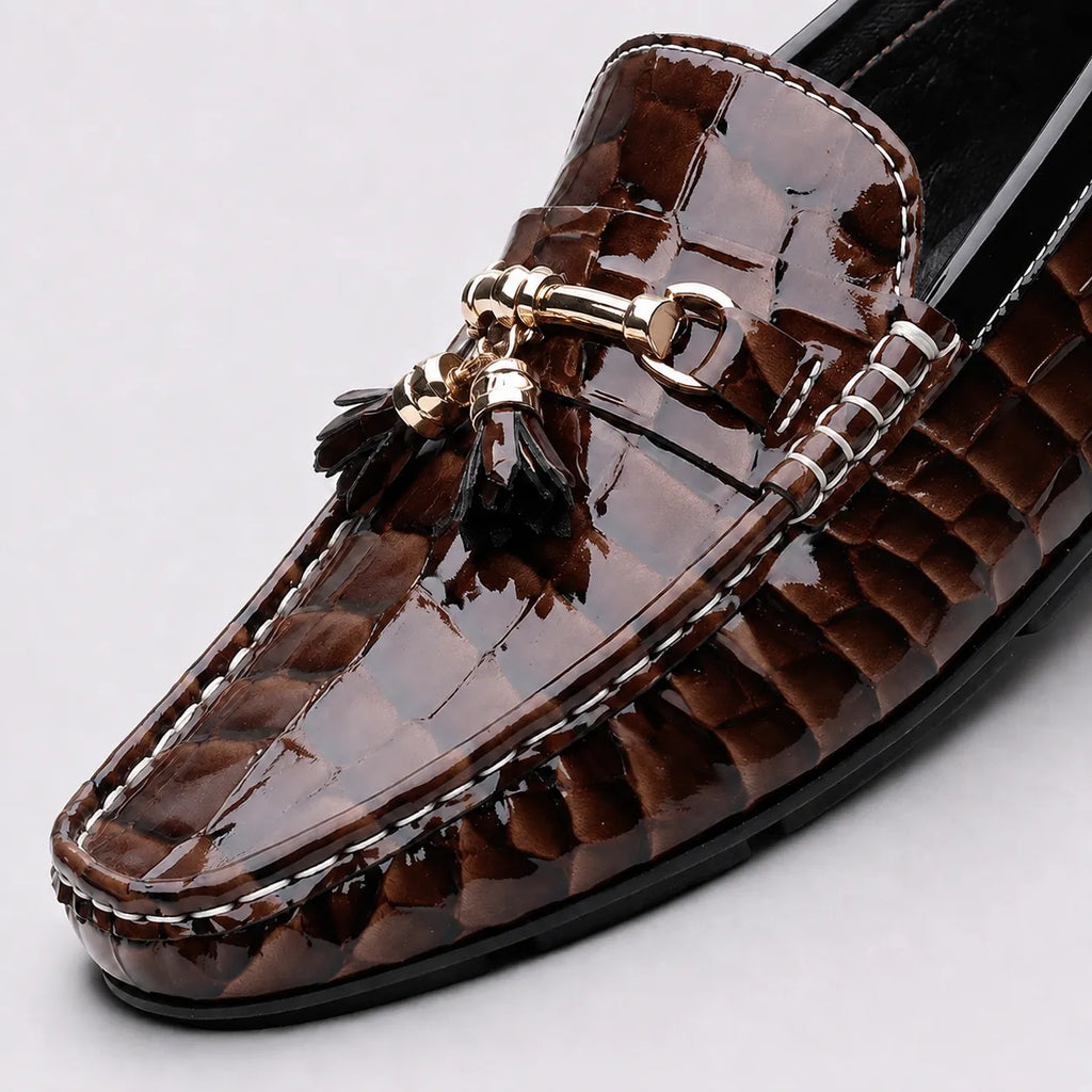 Mocassins Homme Croco Pampilles Luxe