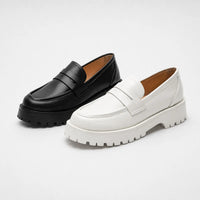 Mocassins Femme Semelle Épaisse Cuir Véritable