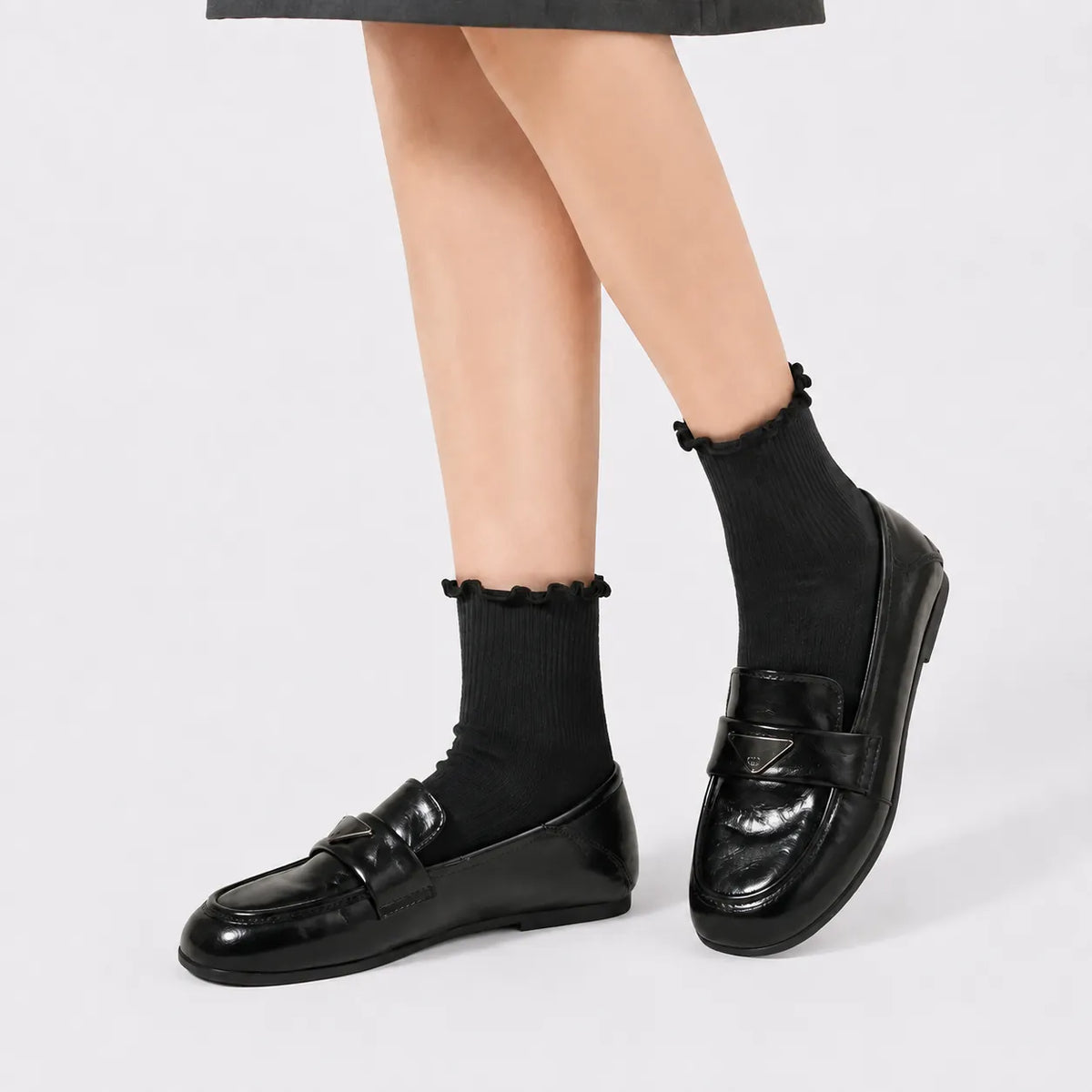Mocassins Femme Noir Souple Slip-On
