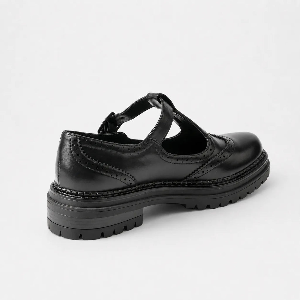 Derbies Femme Cuir Brogue Rétro Confortable
