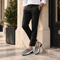 Mocassins Homme Cuir Boucle Métal Luxe