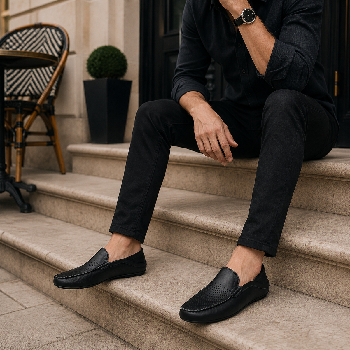 Mocassins Homme Cuir Italien Respirant