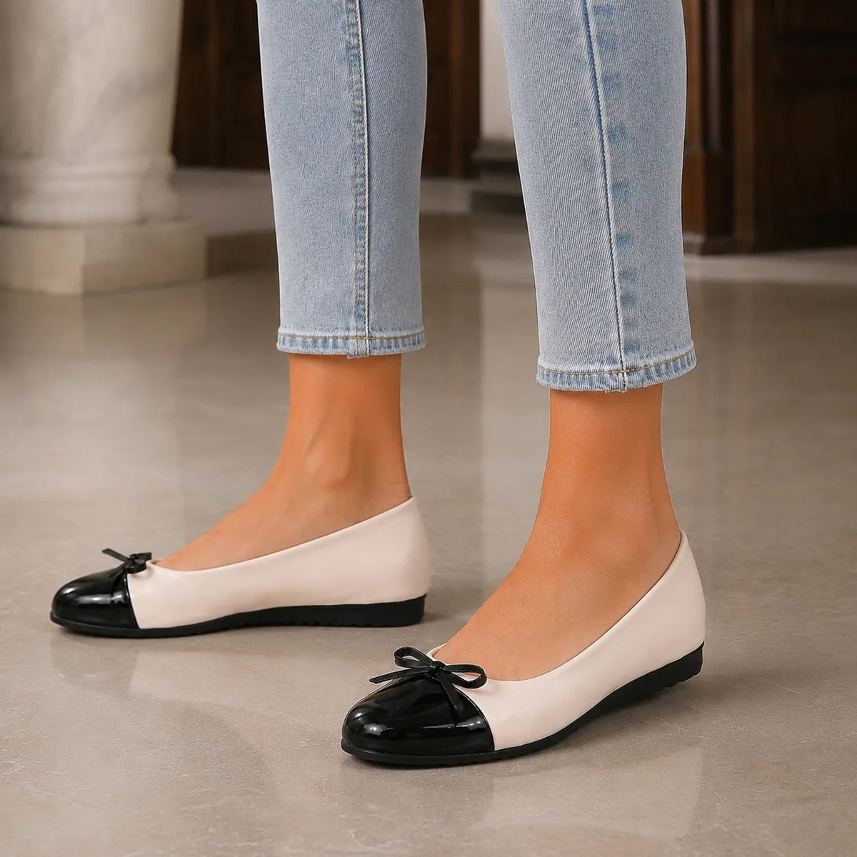 Ballerines Femme Nœud Élégant