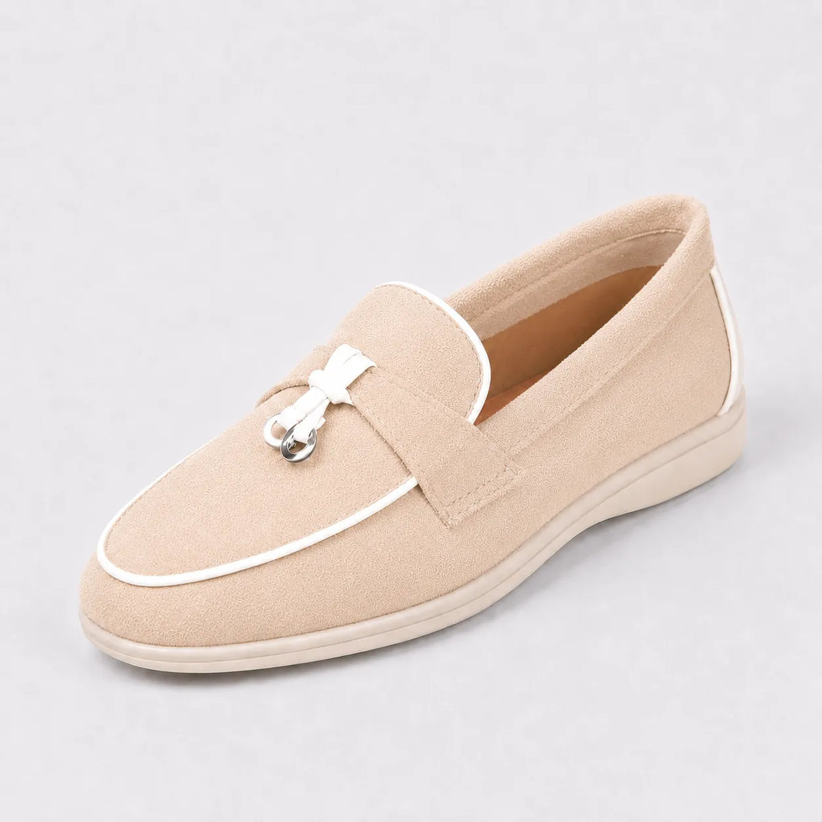 Mocassins Femme Daim Nœud Antidérapant