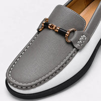 Mocassins Homme Cuir Boucle Métal Luxe