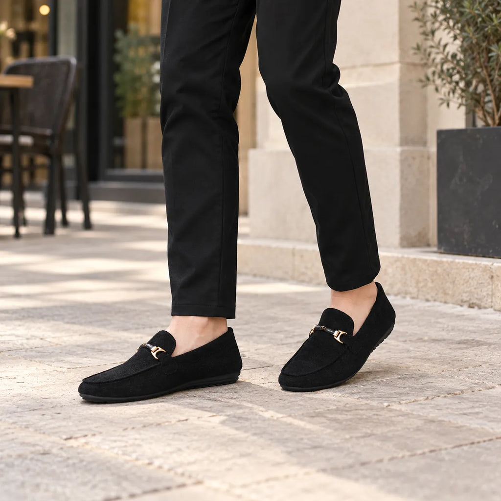 Mocassins Homme Daim Respirant Fait Main