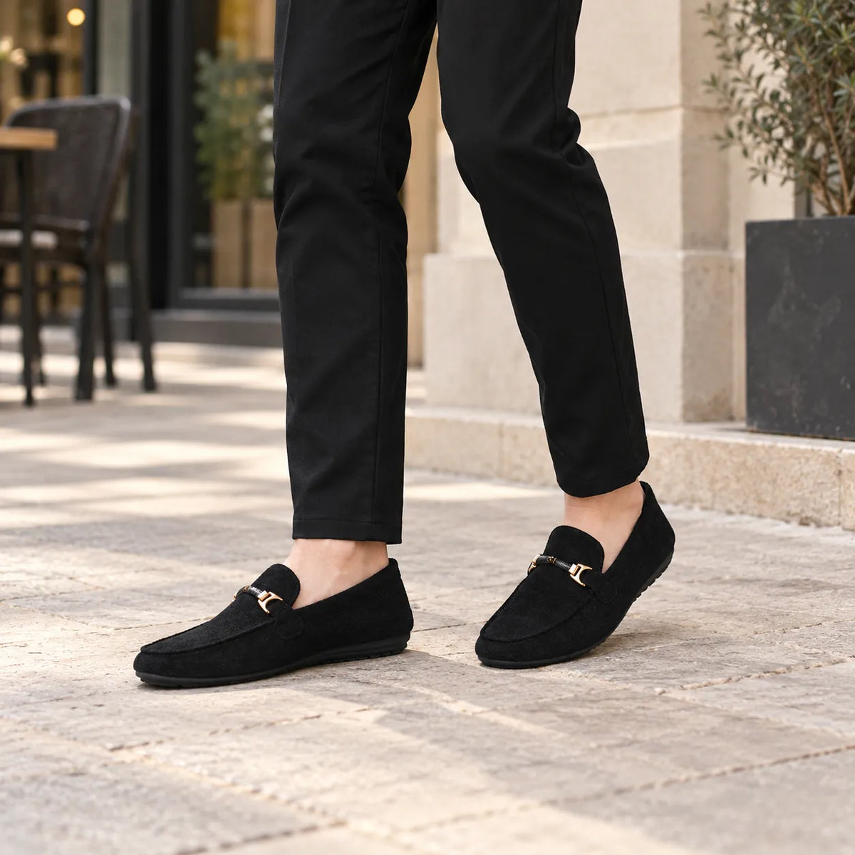 Mocassins Homme Daim Respirant Fait Main