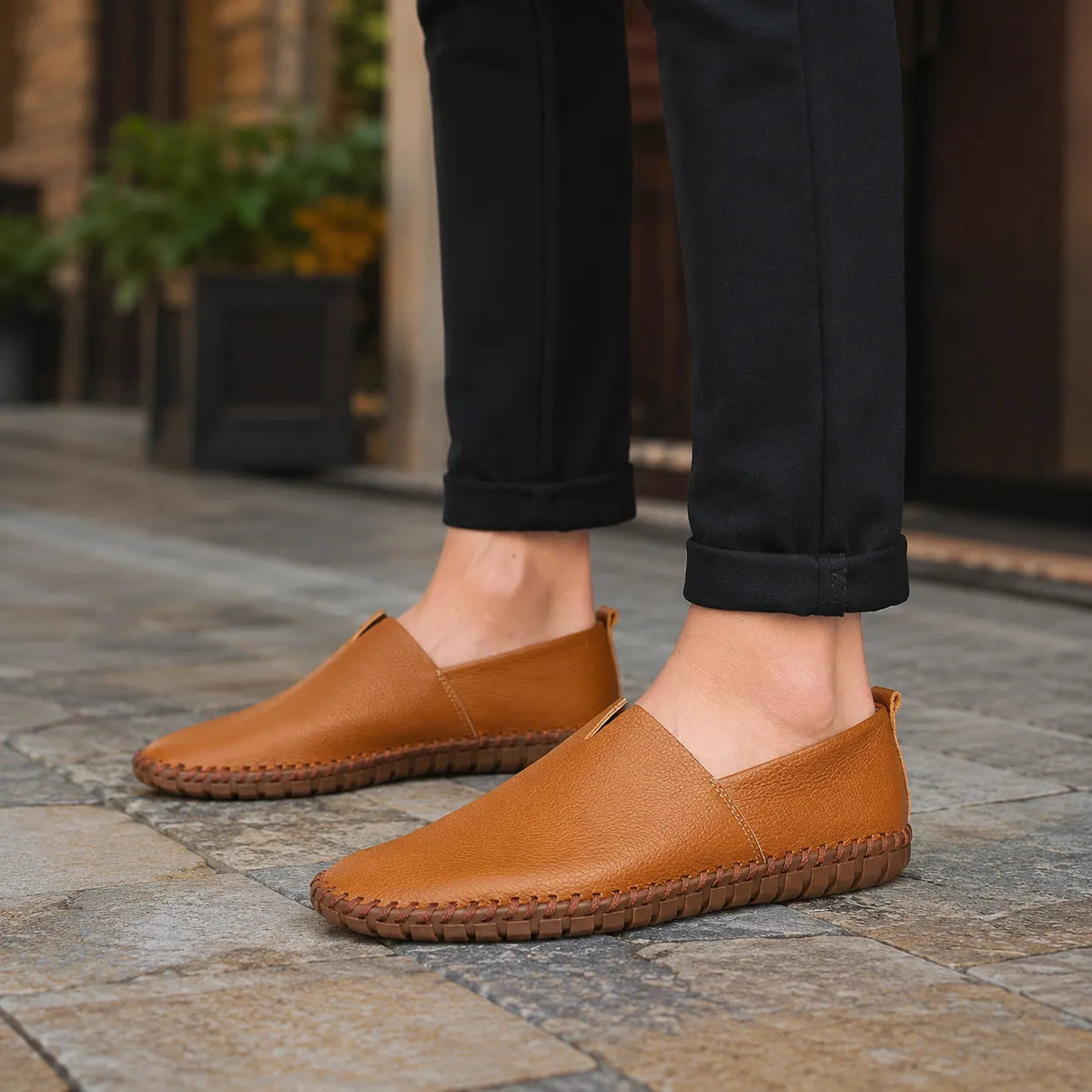 Mocassins Homme Cuir Blanc Business