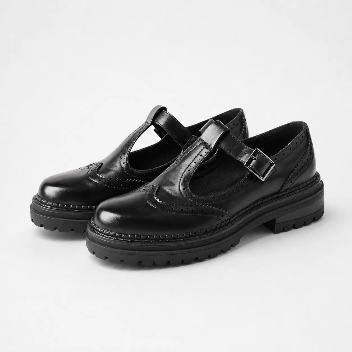 Derbies Femme Cuir Brogue Rétro Confortable