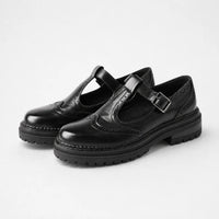Derbies Femme Cuir Brogue Rétro Confortable