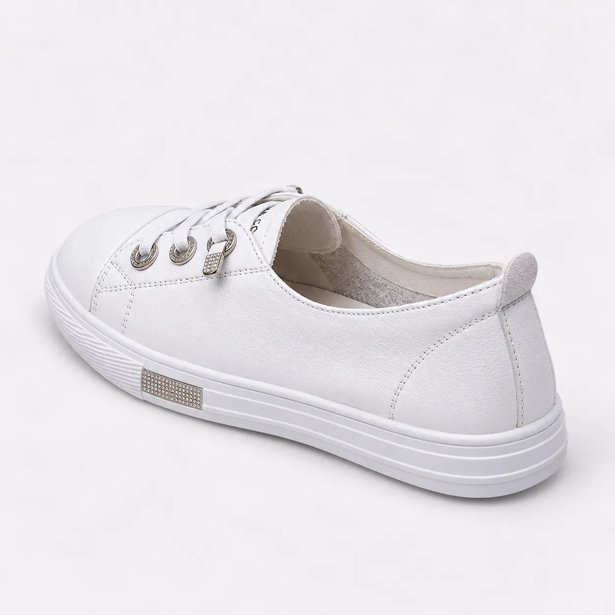 Baskets Femme Cuir Blanc Antidérapant