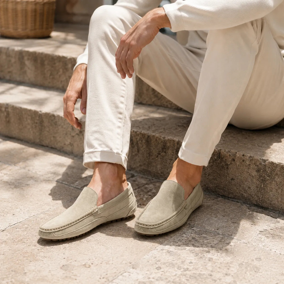 Mocassins Daim Fait Main Luxe
