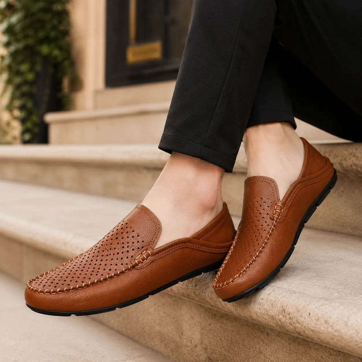 Mocassins Homme Cuir Slip-On