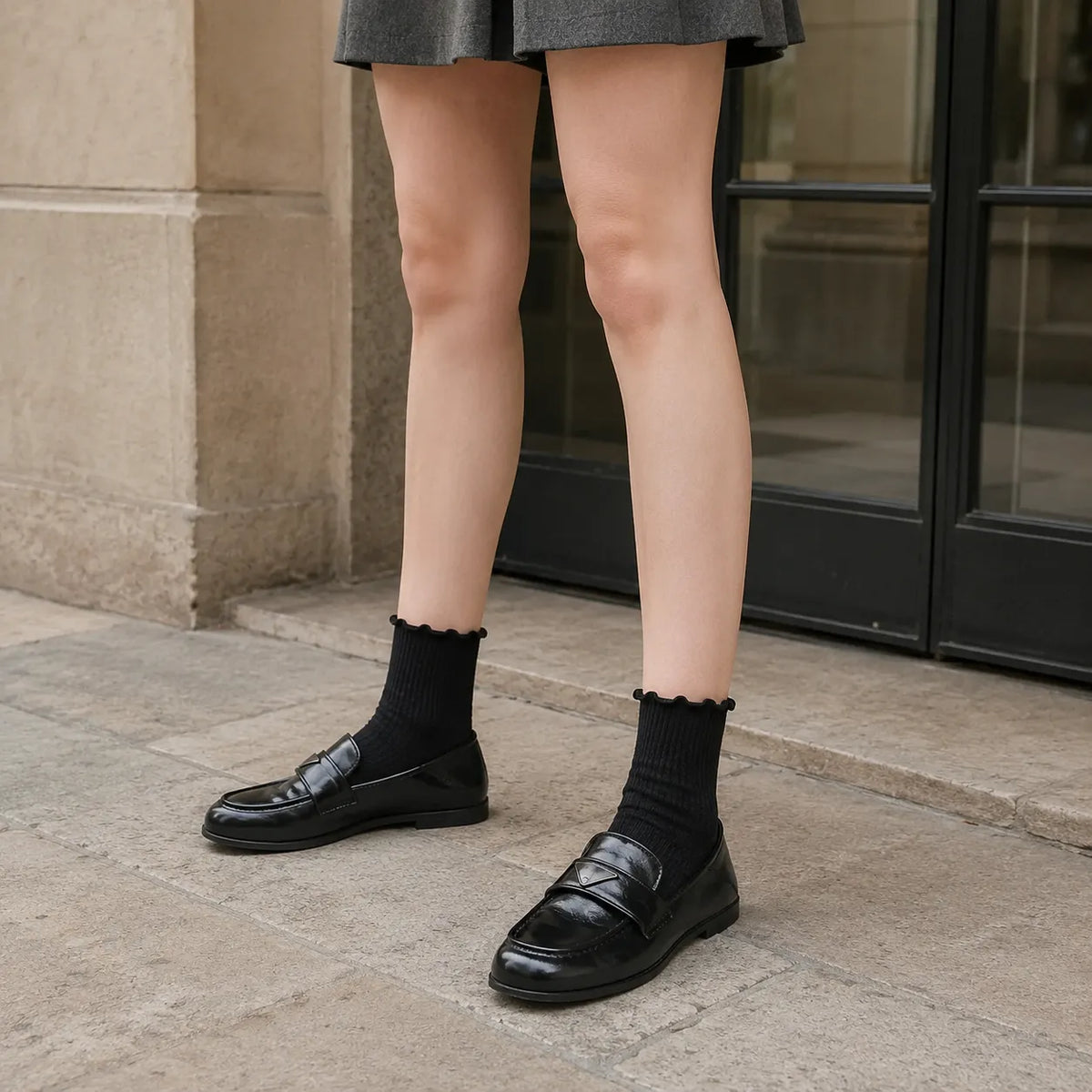 Mocassins Femme Noir Souple Slip-On