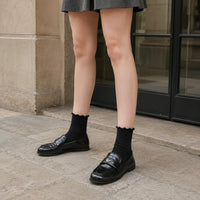 Mocassins Femme Noir Souple Slip-On