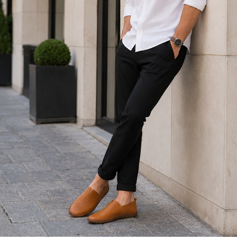 Mocassins Homme Cuir Blanc Business