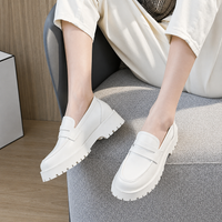 Mocassins Femme Semelle Épaisse Cuir Véritable