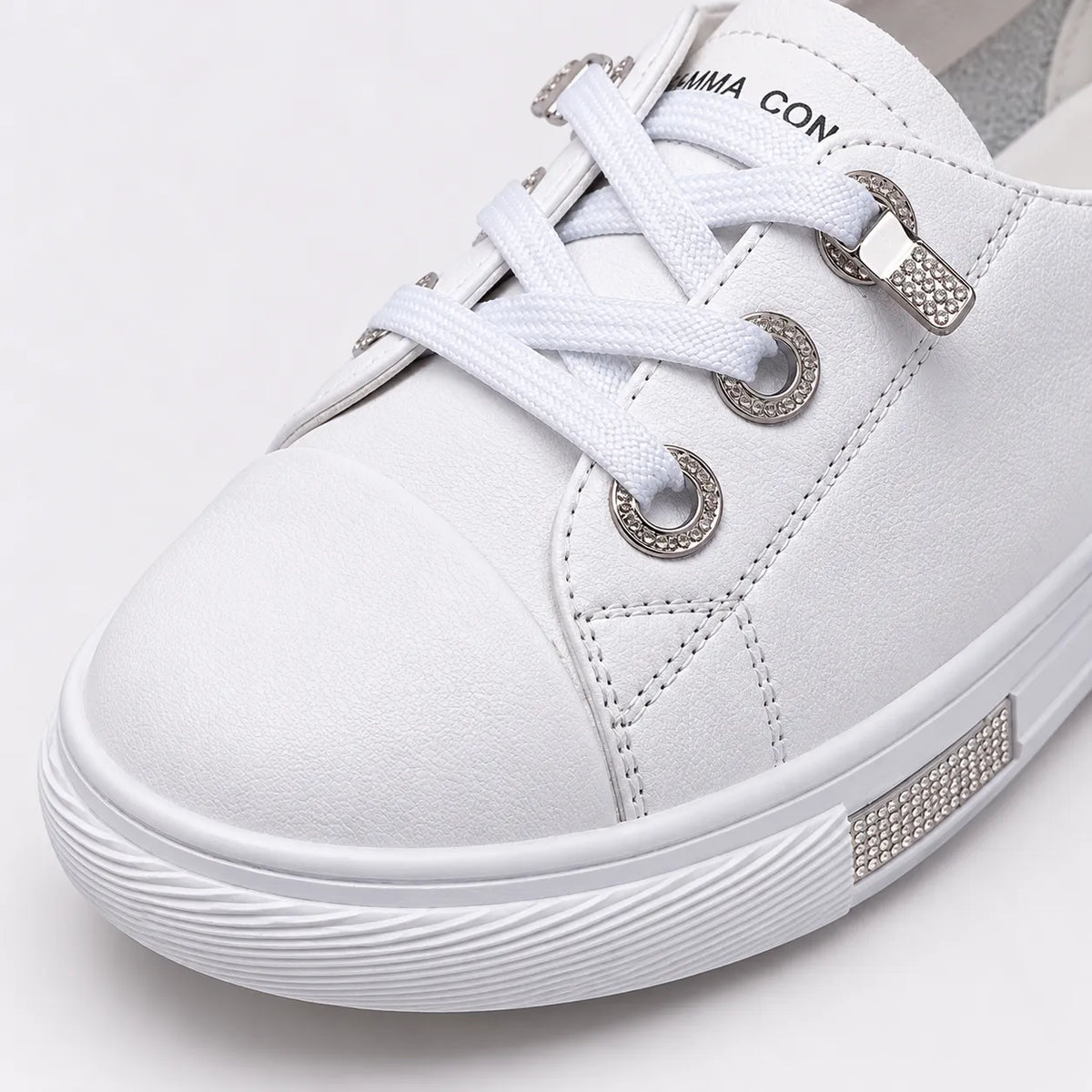 Baskets Femme Cuir Blanc Antidérapant