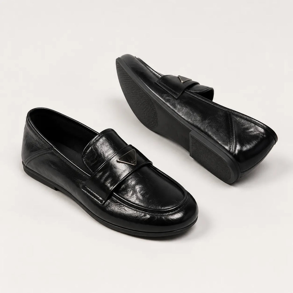 Mocassins Femme Noir Souple Slip-On