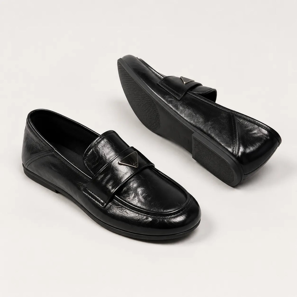 Mocassins Femme Noir Souple Slip-On