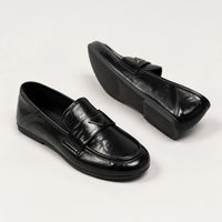 Mocassins Femme Noir Souple Slip-On