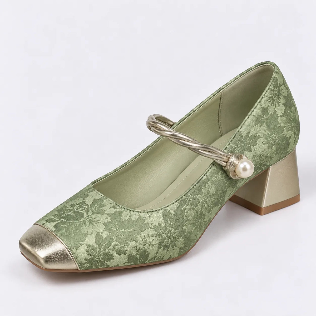 Mary Jane Femme Jacquard Boucle Perle
