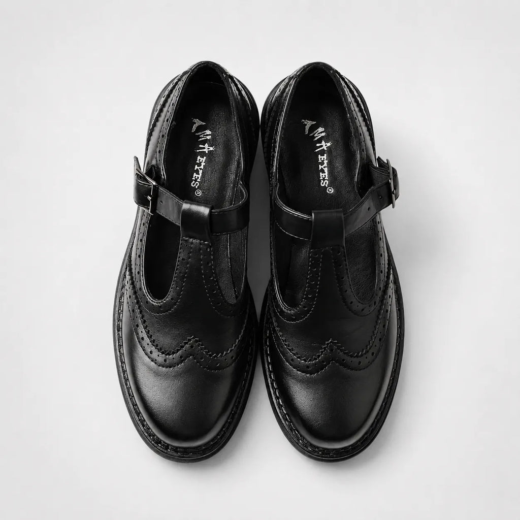 Derbies Femme Cuir Brogue Rétro Confortable