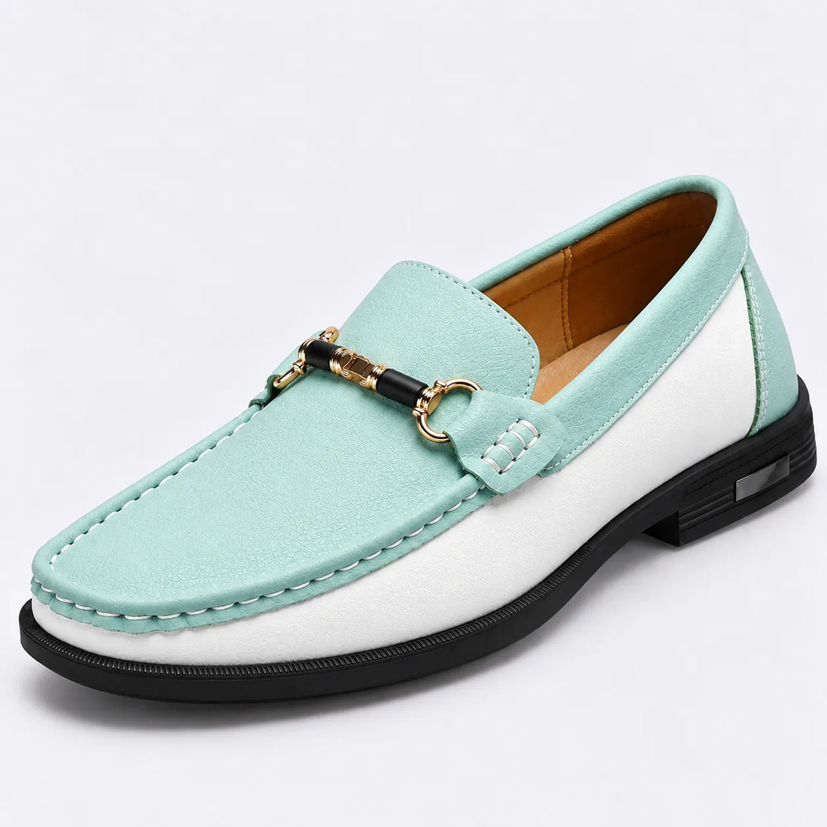 Mocassins Homme Cuir Boucle Métal Luxe
