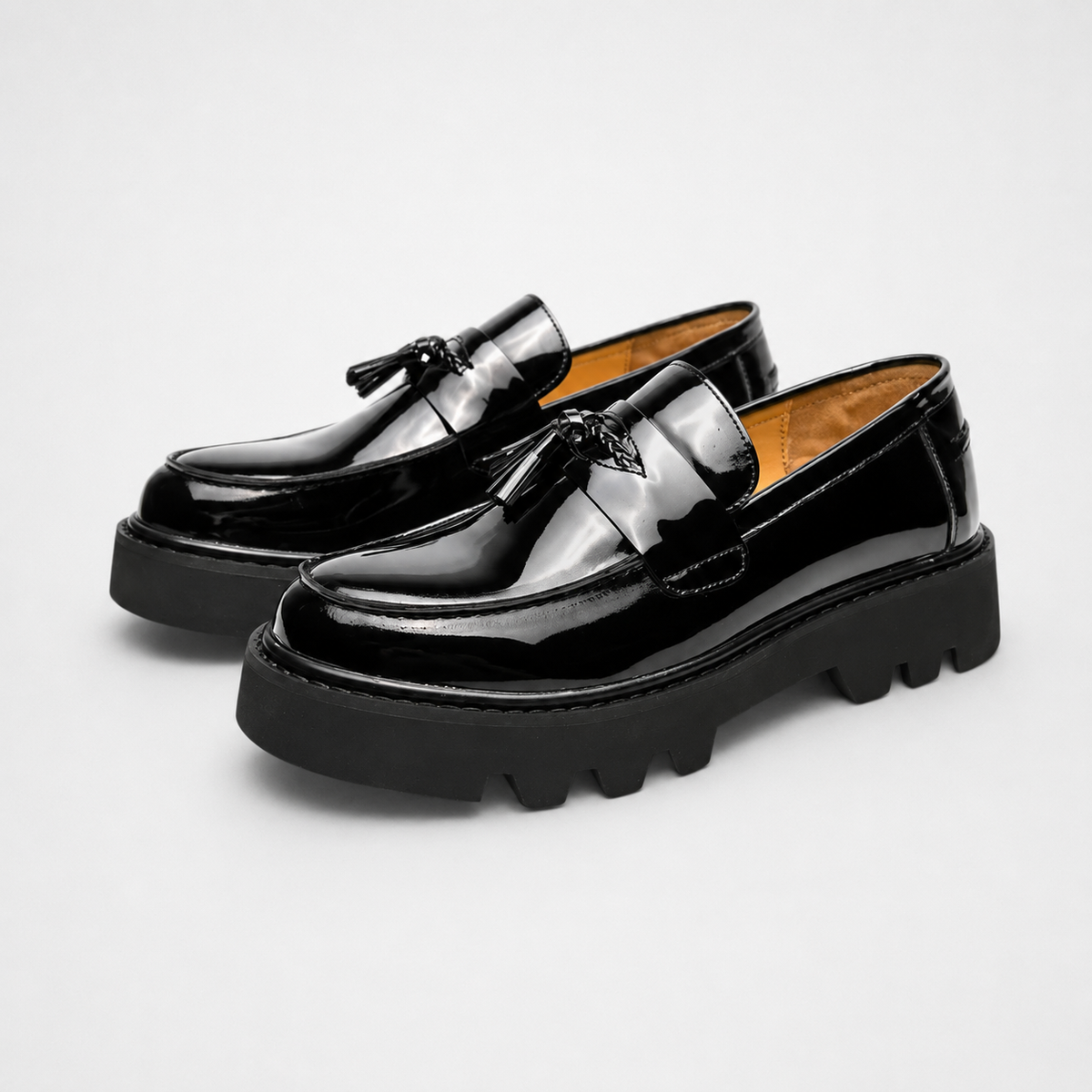 Mocassins Homme Cuir Verni Respirant