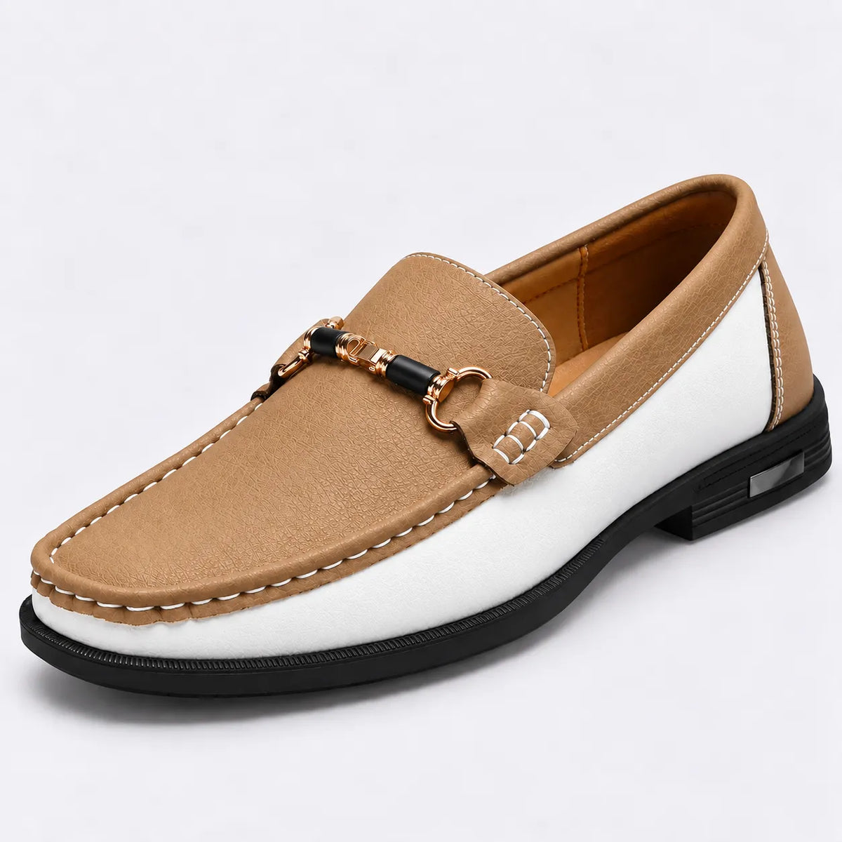 Mocassins Homme Cuir Boucle Métal Luxe