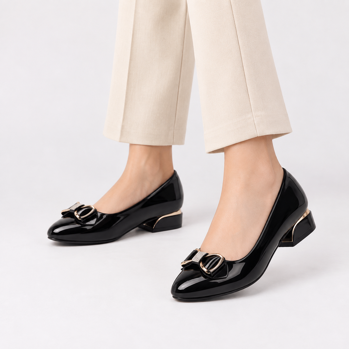 Chaussures Femme Vernies Nœud Élégant