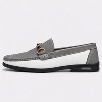 Mocassins Homme Cuir Boucle Métal Luxe